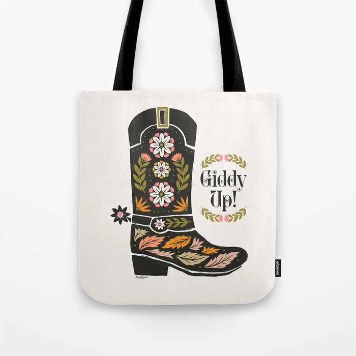 Giddy Up - Cowgirl Boot Tote Bag Gallery Image 1