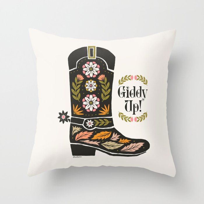 Giddy Up - Cowgirl Boot Throw Pillow Gallery Image 6
