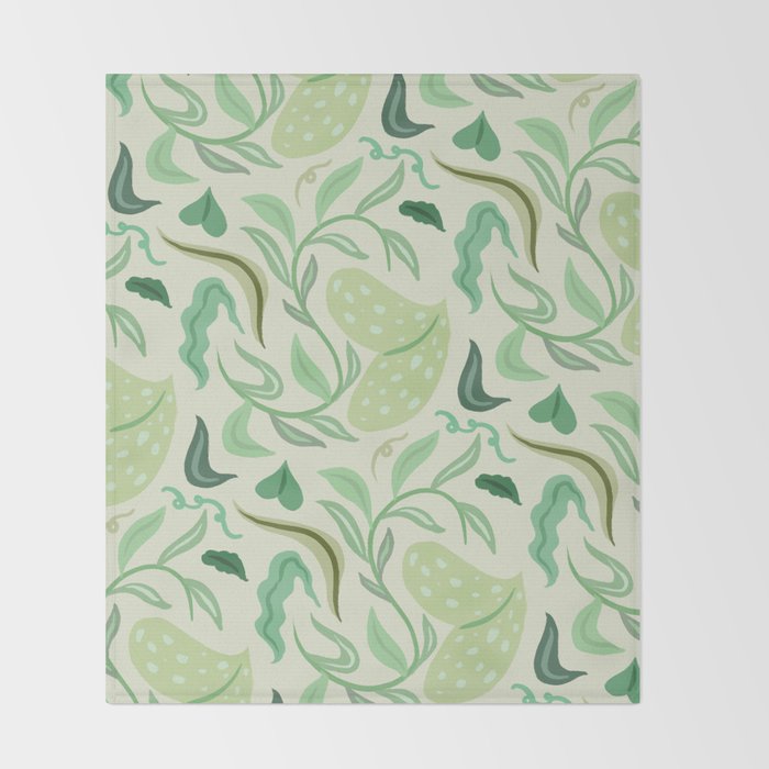 Playful Greens Throw Blanket Gallery Image 2