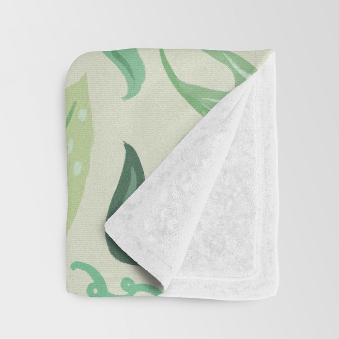 Playful Greens Throw Blanket Gallery Image 3