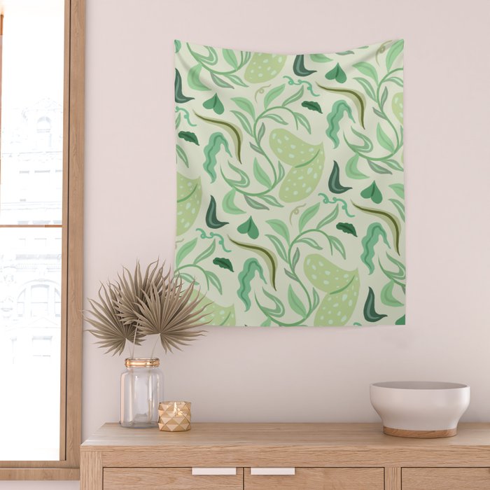 Playful Greens Wall Tapestry Gallery Image 2