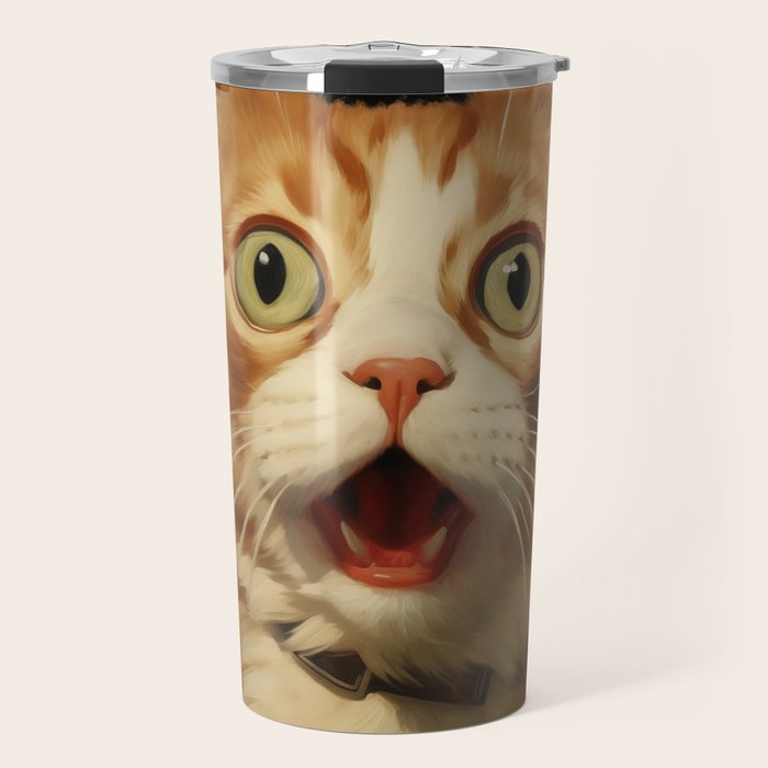 Shocked Cat IV Travel Mug Gallery Image 1