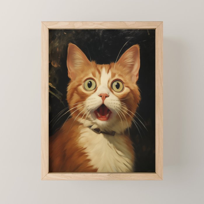 Shocked Cat IV Mini Art Print Gallery Image 1