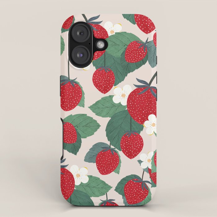 Strawberries and leaves iPhone Case Gallery Image 1