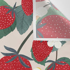 Strawberries and leaves Wall Tapestry Gallery Image 3