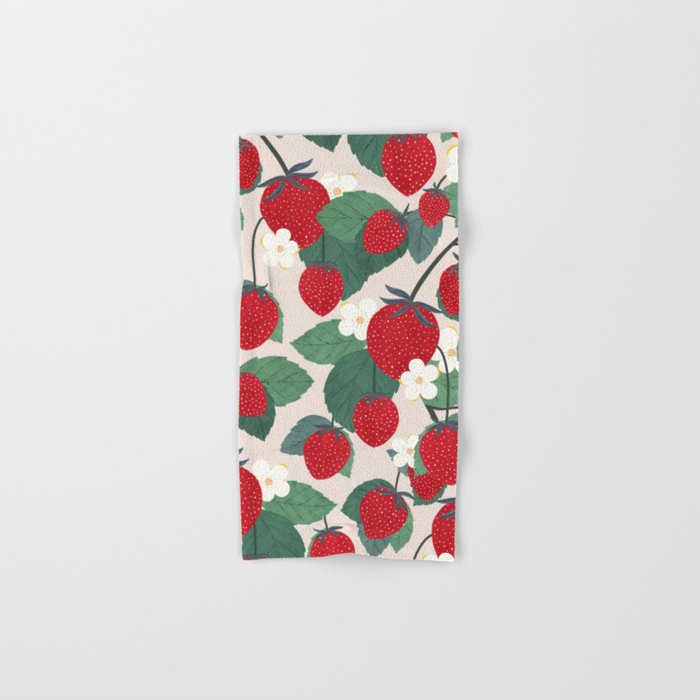 Strawberries and leaves Bath Towel Gallery Image 1