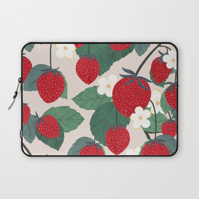 Strawberries and leaves Laptop Sleeve Gallery Image 1