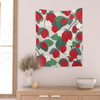 Strawberries and leaves Wall Tapestry Gallery Image 2