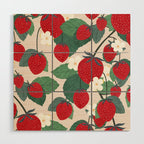 Strawberries and leaves Wood Wall Art Gallery Image 1
