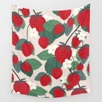 Strawberries and leaves Wall Tapestry Gallery Image 4