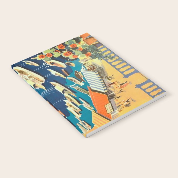 Greece Mid Century Travel Poster Notebook