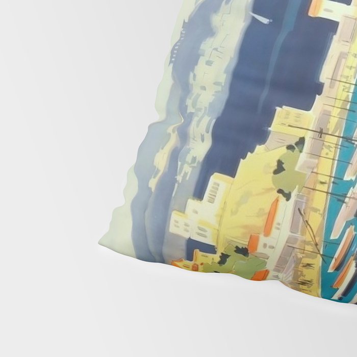 Greece Mid Century Travel Poster Pillow Sham Gallery Image 4