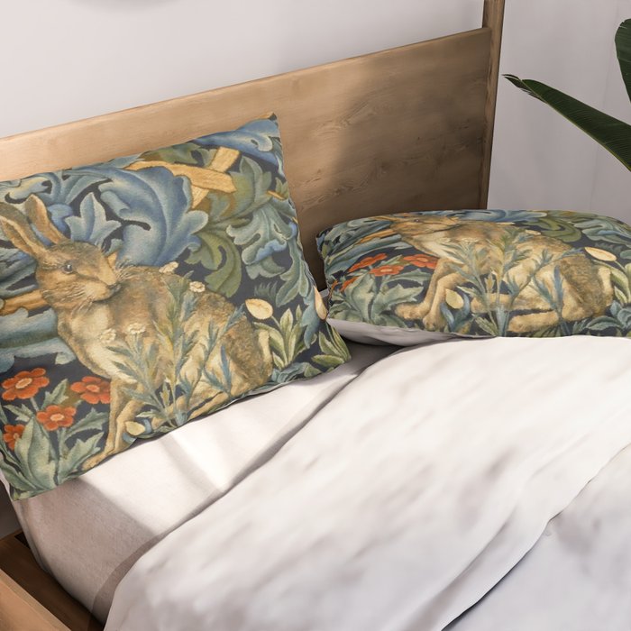 William Morris Forest Rabbit , Morris Floral Pillow Sham Gallery Image 2