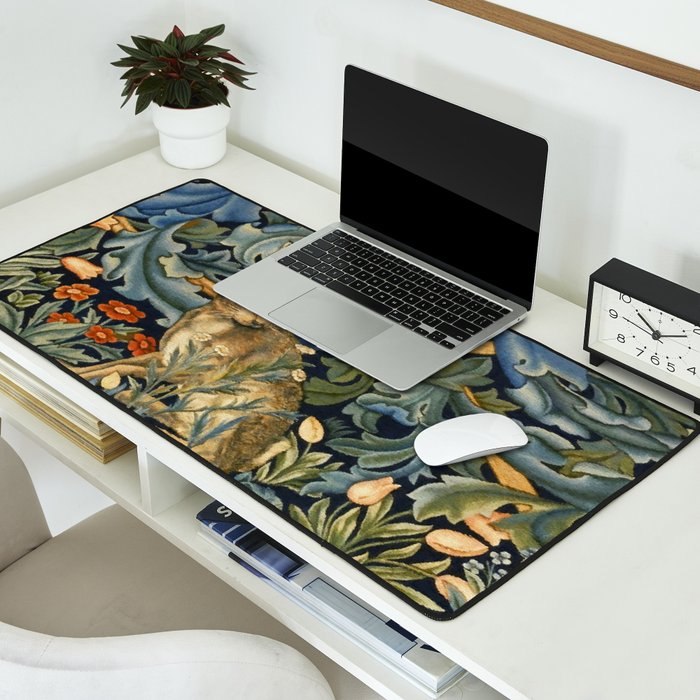 William Morris Forest Rabbit , Morris Floral Desk Mat Gallery Image 2