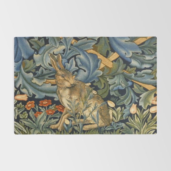 William Morris Forest Rabbit , Morris Floral Rug Gallery Image 2