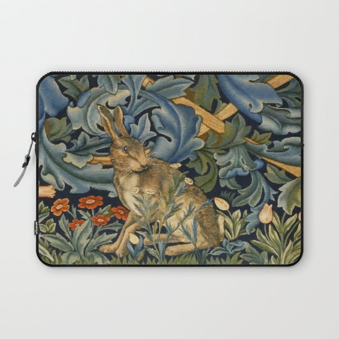 William Morris Forest Rabbit , Morris Floral Laptop Sleeve Gallery Image 1