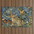 William Morris Forest Rabbit , Morris Floral Outdoor Rug Gallery Image 1