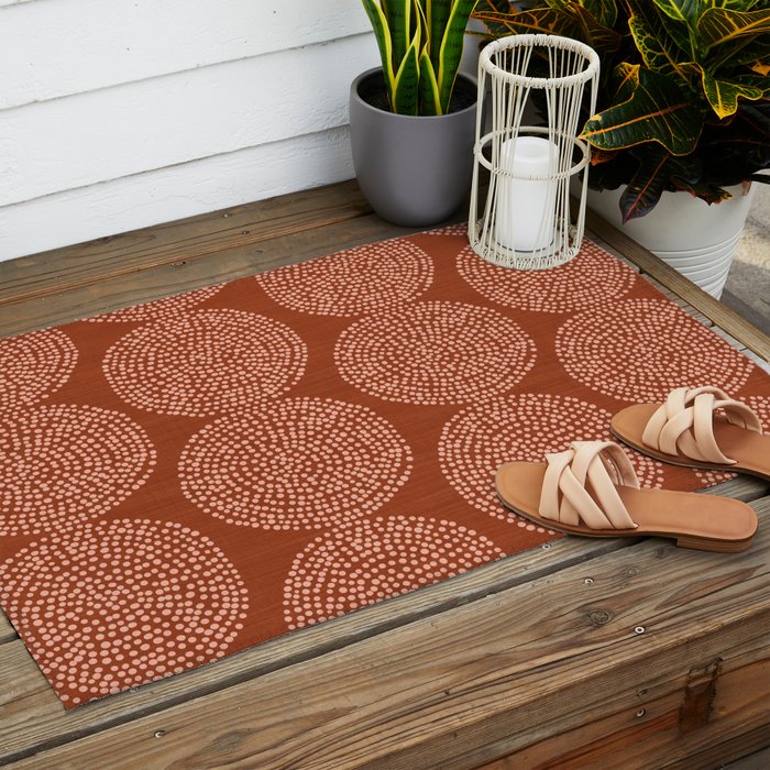 Beech in Rust Outdoor Rug Gallery Image 2