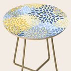 Modern, Floral Prints, Summer, Yellow and Blue Side Table Gallery Image 2