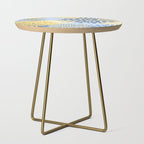 Modern, Floral Prints, Summer, Yellow and Blue Side Table Gallery Image 1