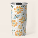 Honey Bees and Orange Flowers Travel Mug Gallery Image 1