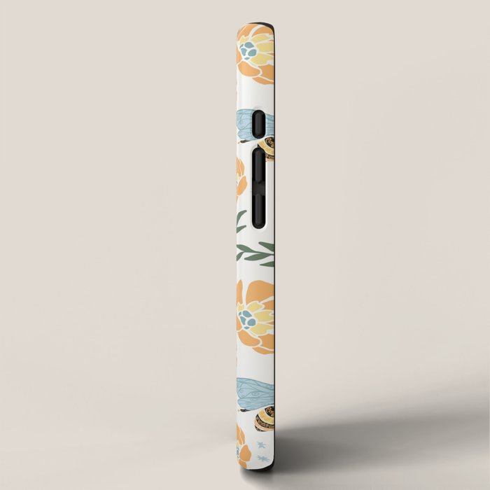 Honey Bees and Orange Flowers iPhone Case Gallery Image 2