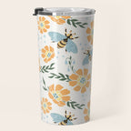 Honey Bees and Orange Flowers Travel Mug Gallery Image 3