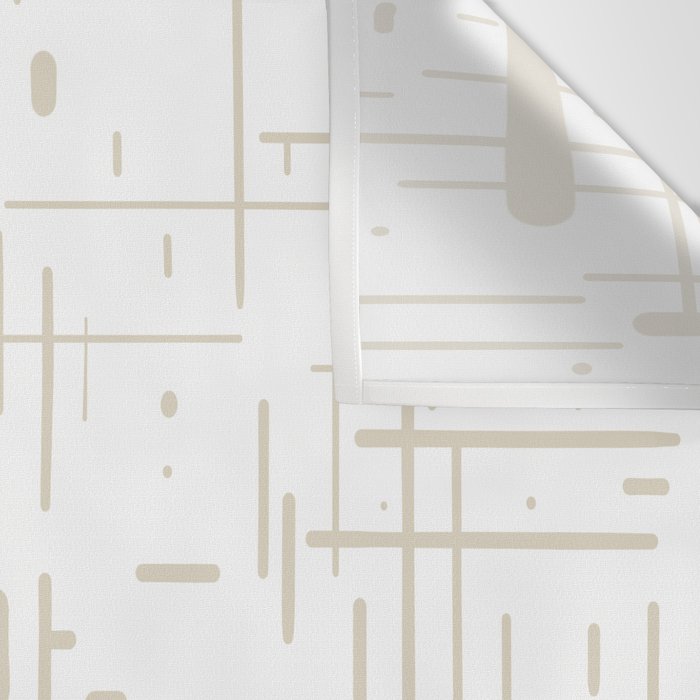 Mid-Century Modern Kinetikos Abstract Pattern in Mushroom Beige and White Wall Tapestry Gallery Image 3