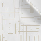 Mid-Century Modern Kinetikos Abstract Pattern in Mushroom Beige and White Wall Tapestry Gallery Image 3