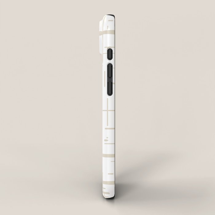 Mid-Century Modern Kinetikos Abstract Pattern in Mushroom Beige and White iPhone Case Gallery Image 2