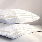 Mid-Century Modern Kinetikos Abstract Pattern in Mushroom Beige and White Pillow Sham Gallery Image 3