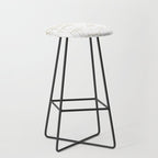 Mid-Century Modern Kinetikos Abstract Pattern in Mushroom Beige and White Stool Gallery Image 1