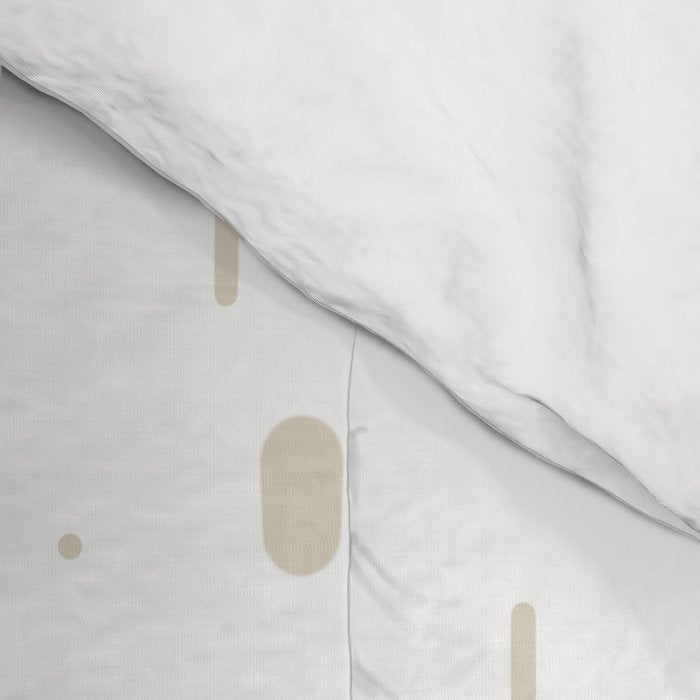 Mid-Century Modern Kinetikos Abstract Pattern in Mushroom Beige and White Comforter Gallery Image 4