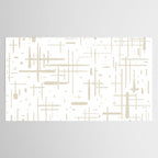 Mid-Century Modern Kinetikos Abstract Pattern in Mushroom Beige and White Tablecloth Gallery Image 2