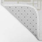 Mid-Century Modern Kinetikos Abstract Pattern in Mushroom Beige and White Bath Mat Gallery Image 2