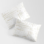 Mid-Century Modern Kinetikos Abstract Pattern in Mushroom Beige and White Pillow Sham Gallery Image 3