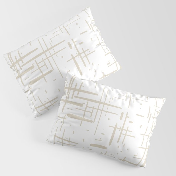 Mid-Century Modern Kinetikos Abstract Pattern in Mushroom Beige and White Pillow Sham Gallery Image 3