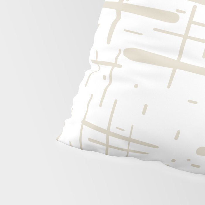 Mid-Century Modern Kinetikos Abstract Pattern in Mushroom Beige and White Pillow Sham Gallery Image 4