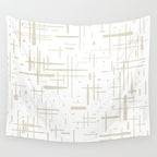 Mid-Century Modern Kinetikos Abstract Pattern in Mushroom Beige and White Wall Tapestry Gallery Image 4