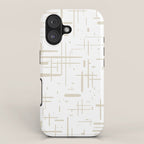 Mid-Century Modern Kinetikos Abstract Pattern in Mushroom Beige and White iPhone Case Gallery Image 1