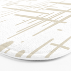 Mid-Century Modern Kinetikos Abstract Pattern in Mushroom Beige and White Bath Mat Gallery Image 3