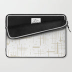 Mid-Century Modern Kinetikos Abstract Pattern in Mushroom Beige and White Laptop Sleeve Gallery Image 2