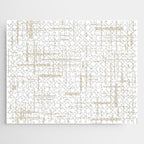 Mid-Century Modern Kinetikos Abstract Pattern in Mushroom Beige and White Jigsaw Puzzle Gallery Image 1