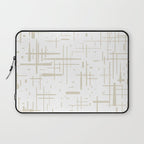 Mid-Century Modern Kinetikos Abstract Pattern in Mushroom Beige and White Laptop Sleeve Gallery Image 1