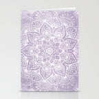 Boho, Mandala, Flower, Purple Stationery Card Gallery Image 2