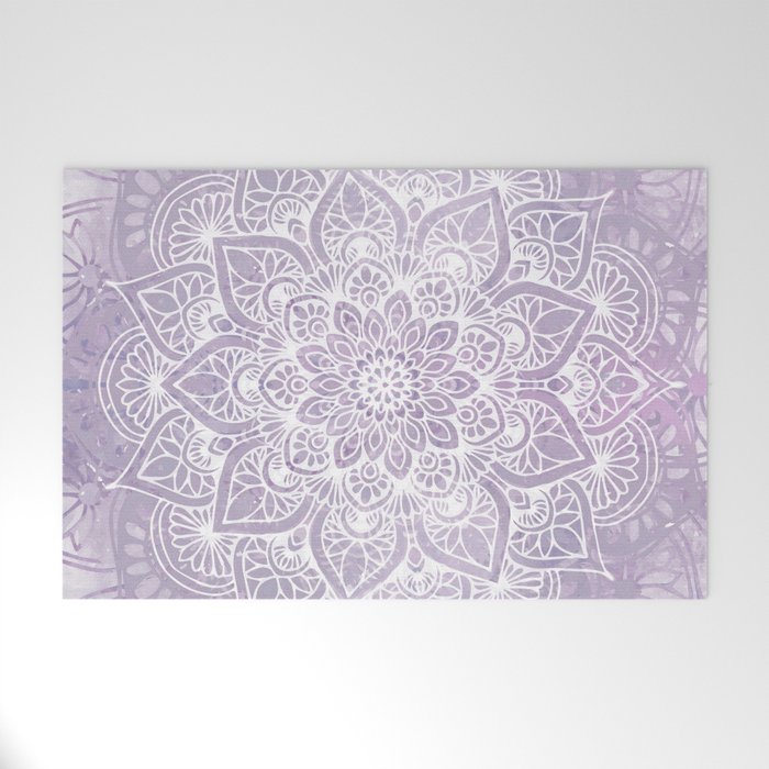 Boho, Mandala, Flower, Purple Welcome Mat Gallery Image 1