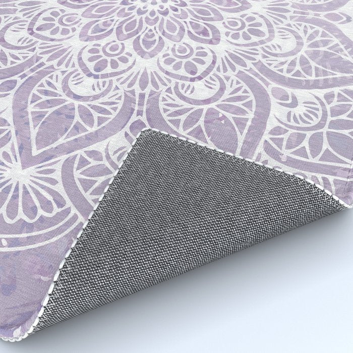 Boho, Mandala, Flower, Purple Rug Gallery Image 4