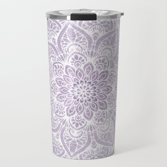 Boho, Mandala, Flower, Purple Travel Mug Gallery Image 1