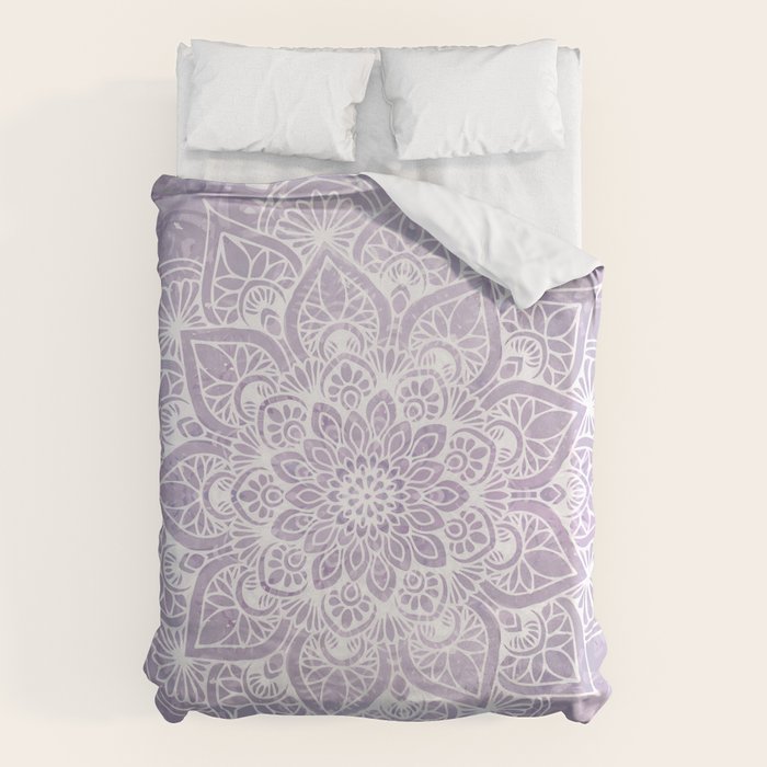 Boho, Mandala, Flower, Purple Duvet Cover Gallery Image 6