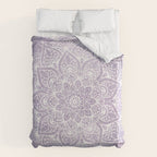 Boho, Mandala, Flower, Purple Duvet Cover Gallery Image 6